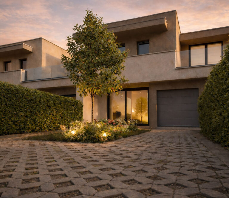 Casa-moderna-al-tramonto-con-balcone